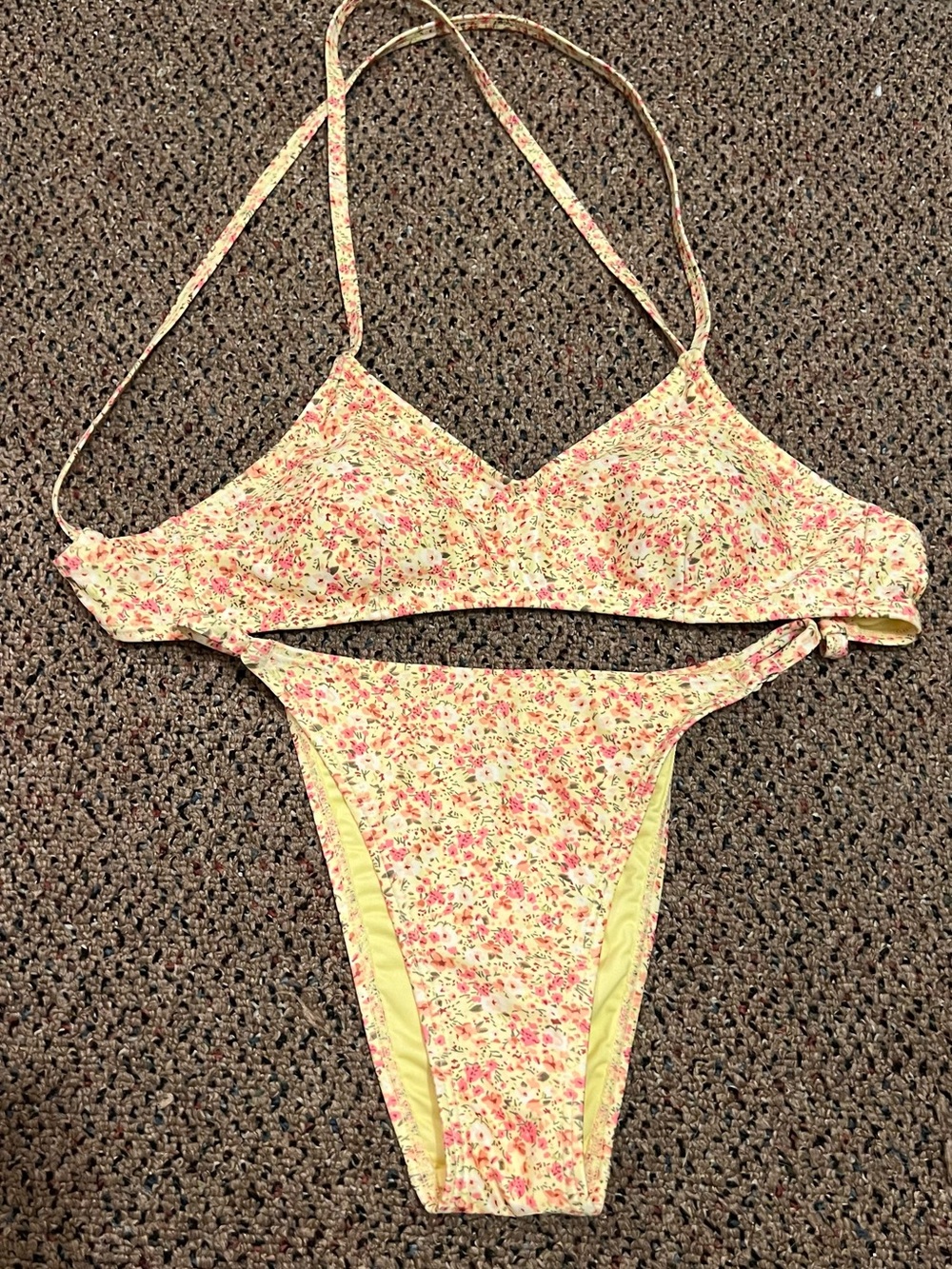 Yellow Floral Two-Piece Bikini Set from Aero